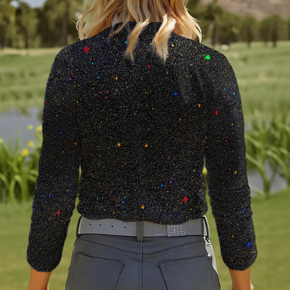 Women's Quarter Zip Sport Shirt With Long Sleeve