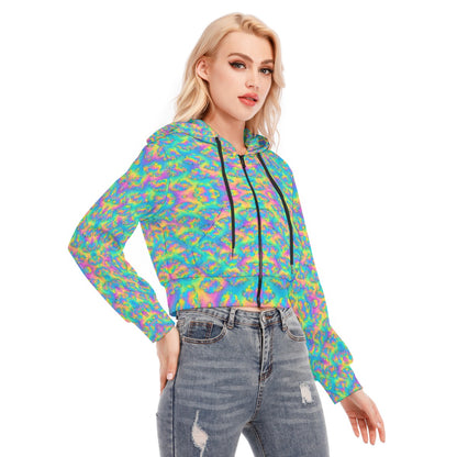 Women's Crop Top Hoodie With Zipper Closure