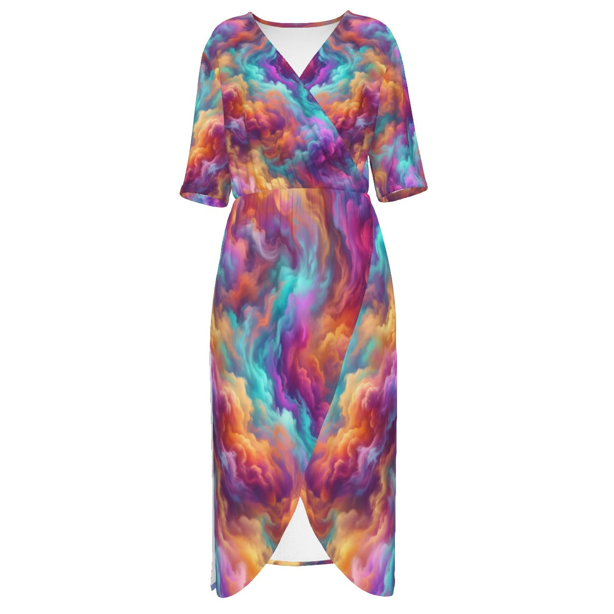 Women's Short Sleeve V-neck Dress