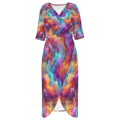 Women's Short Sleeve V-neck Dress