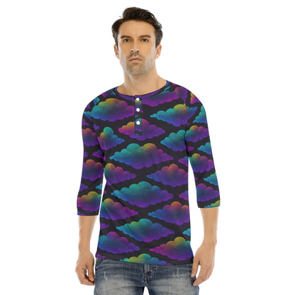 Men's Bracelet Sleeve T-shirt With Button Closure - view 1