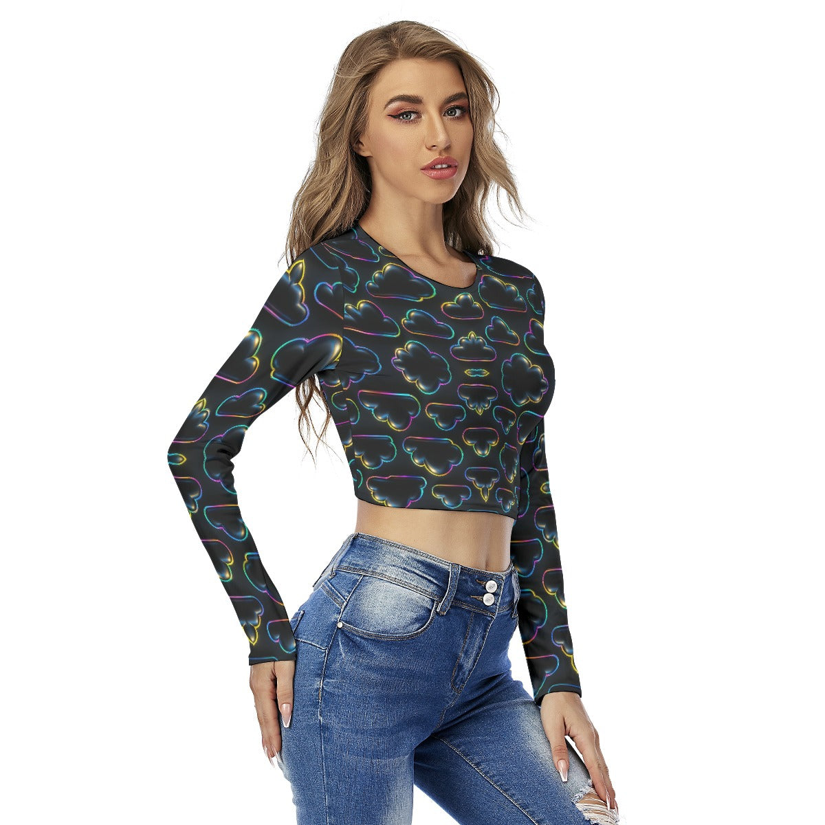 Women's Round Neck Crop Top T-Shirt