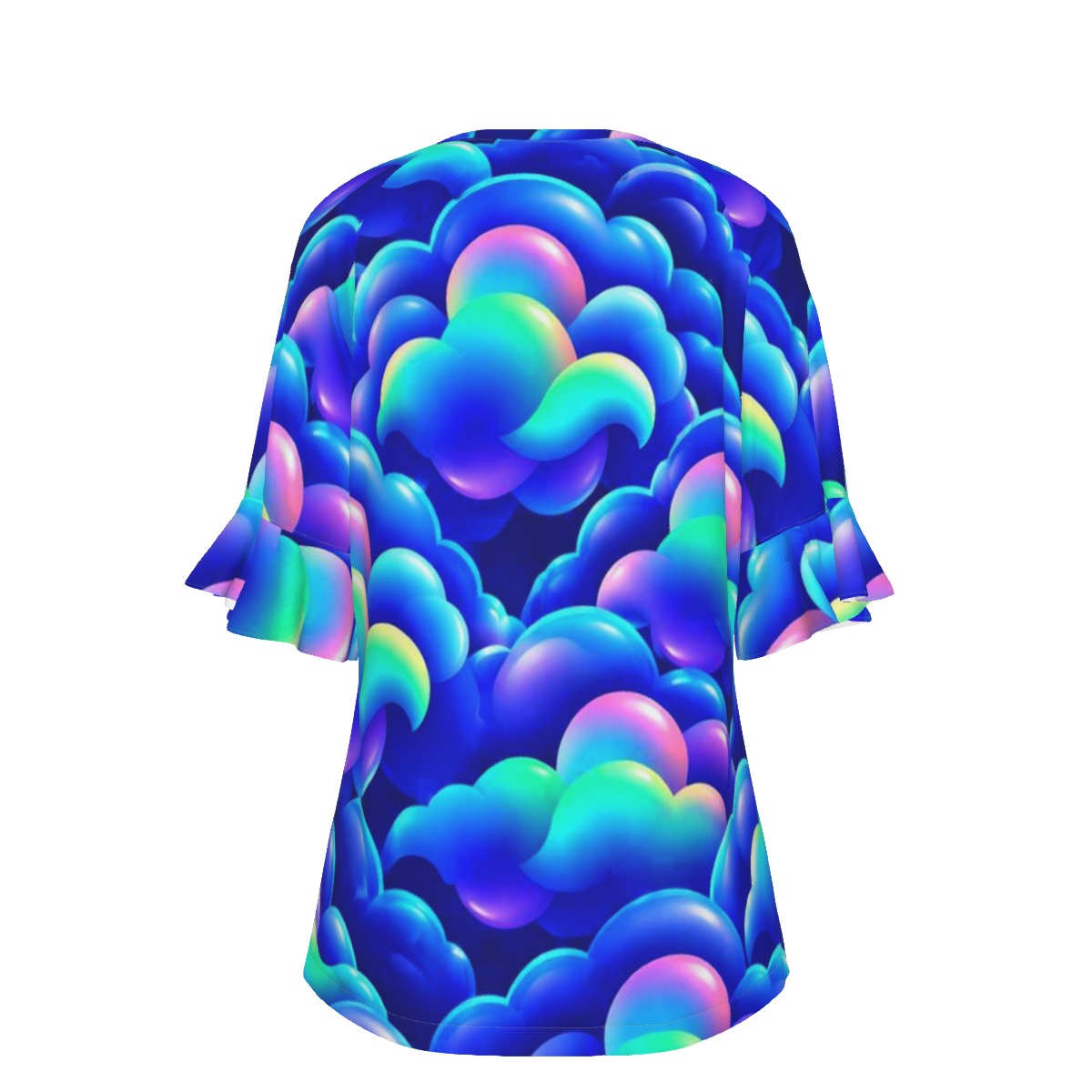 V-neck Women's T-shirt With Bell Sleeve