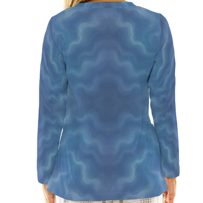 Women's Loose V-Neck T-Shirt With Long Sleeve