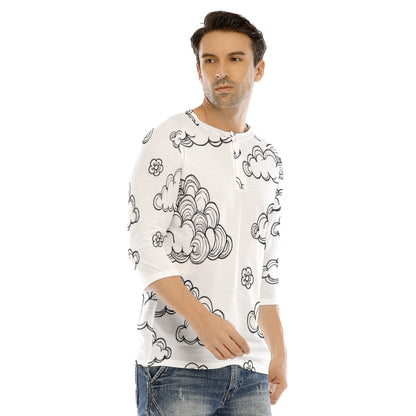 Men's Bracelet Sleeve T-shirt With Button Closure