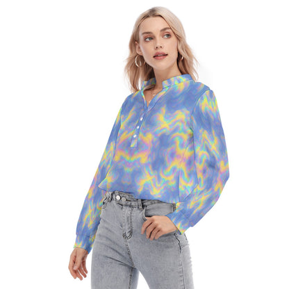 Women's Long Sleeve Blouse With Button Closure
