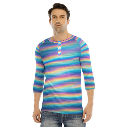 Men's Bracelet Sleeve T-shirt With Button Closure - view 1