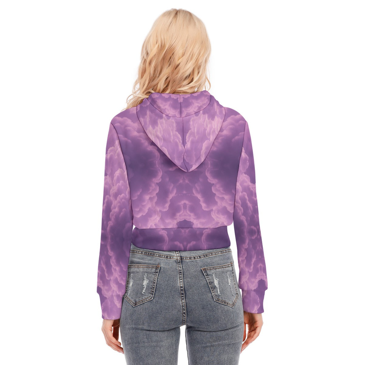 Women's Crop Top Hoodie With Zipper Closure