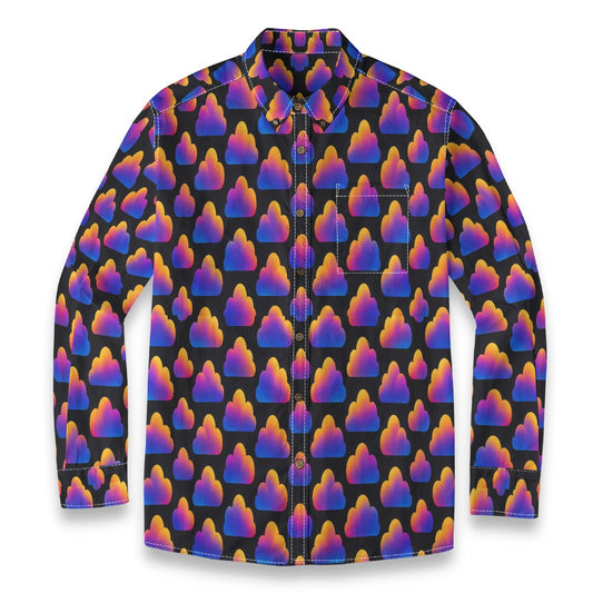 Men's Casual Lapel Long Sleeve Shirt|125GSM Cotton