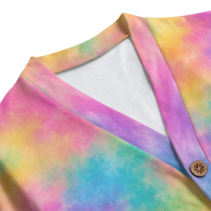 Unisex V-Neck Knitted-Fleece Button Cardigan - view 3