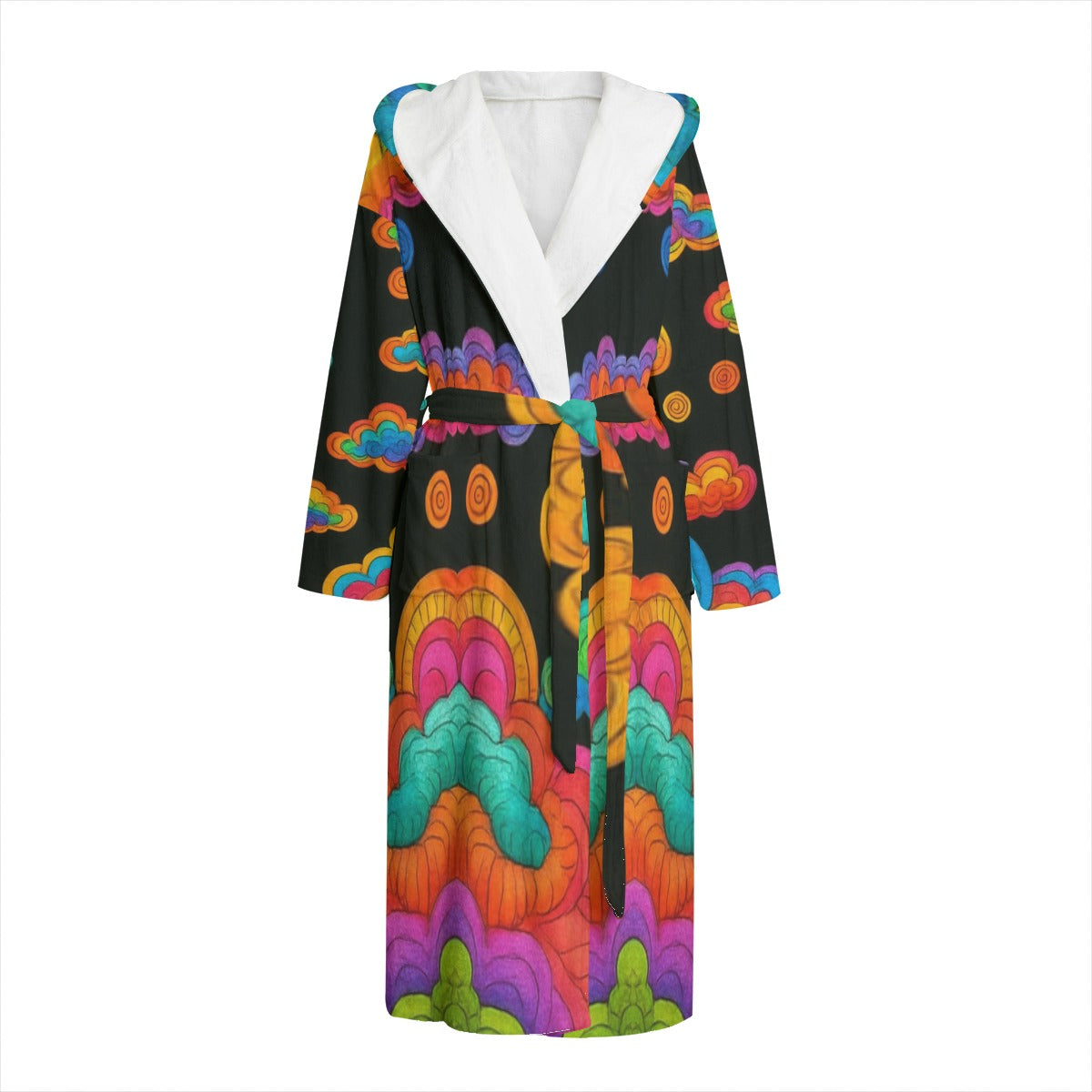 Unisex Flannel Hooded bathrobe