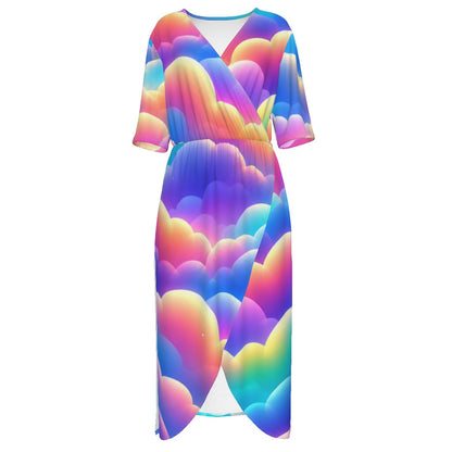 Women's Short Sleeve V-neck Dress