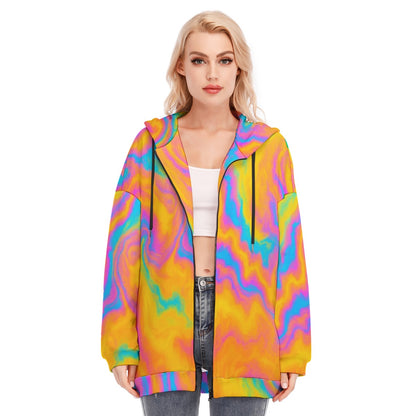 Women's Long Hoodie With Zipper Closure