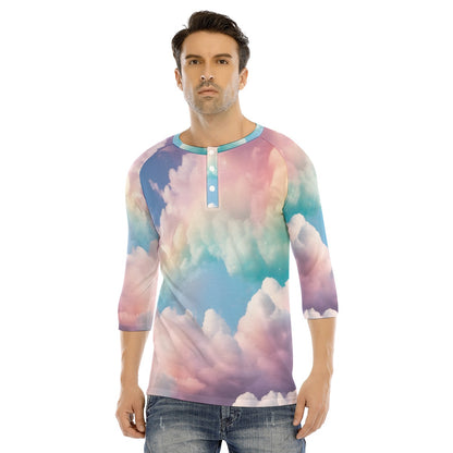 Men's Bracelet Sleeve T-shirt With Button Closure - view 1