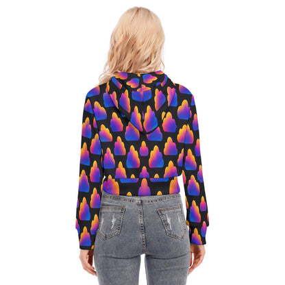 Women's Crop Top Hoodie With Zipper Closure