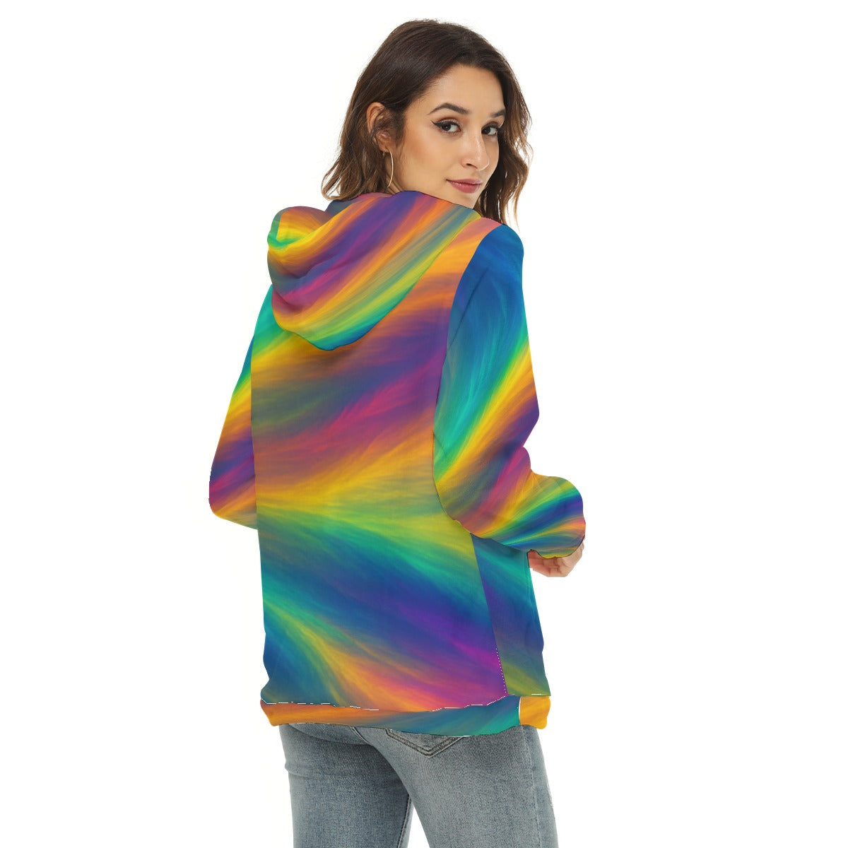 Women's Borg Fleece Hoodie With Half Zip