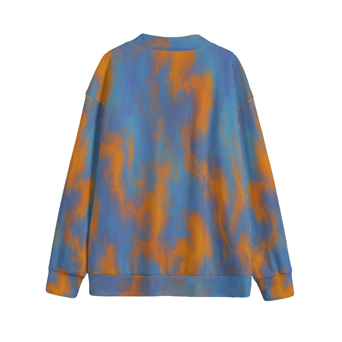 Unisex V-neck Knitted Fleece Cardigan With Button Closure