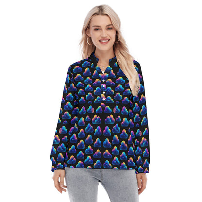 Women's Long Sleeve Blouse With Button Closure