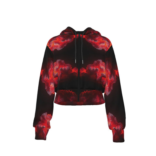 Women's Crop Top Hoodie With Zipper Closure