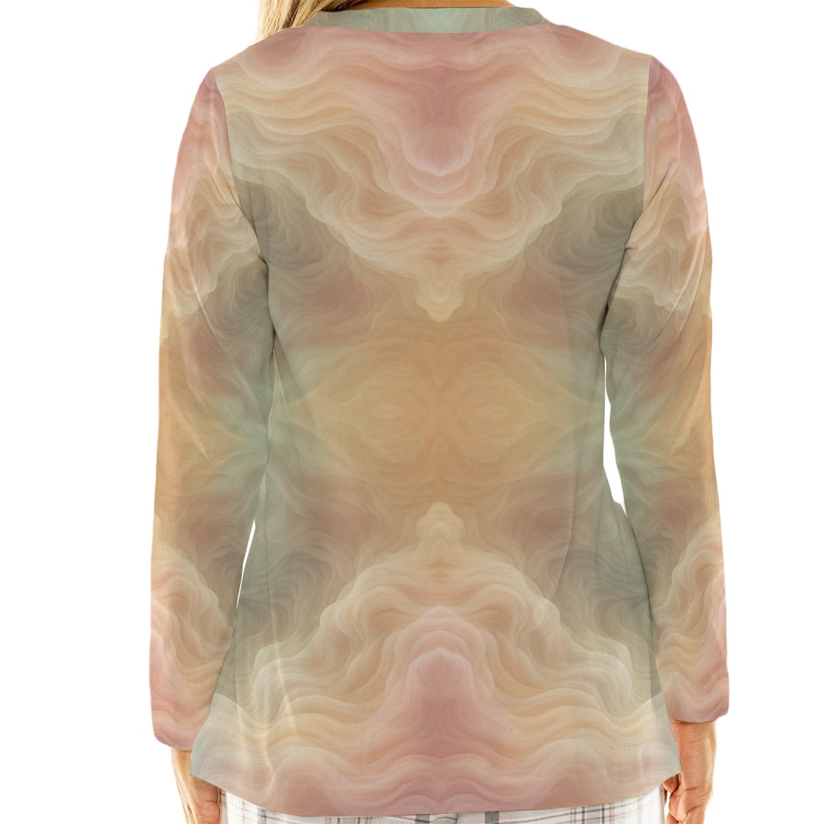 Women's Loose V-Neck T-Shirt With Long Sleeve