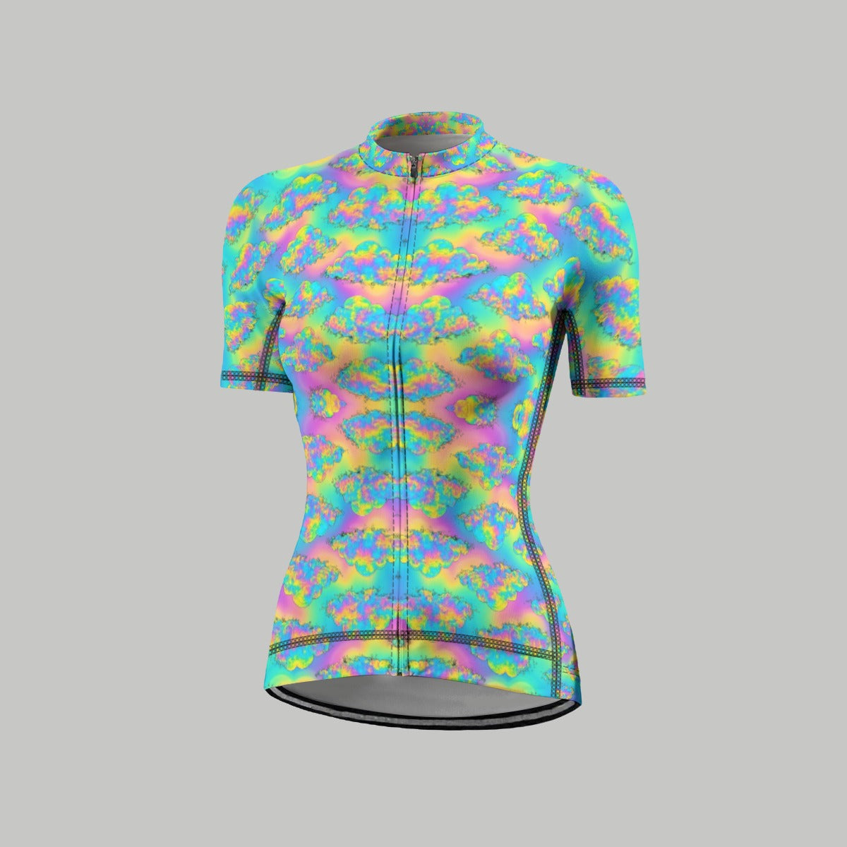 Women's Anti-Slip Raglan Cycling Jersey With Short Sleeve
