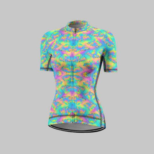 Women's Anti-Slip Raglan Cycling Jersey With Short Sleeve