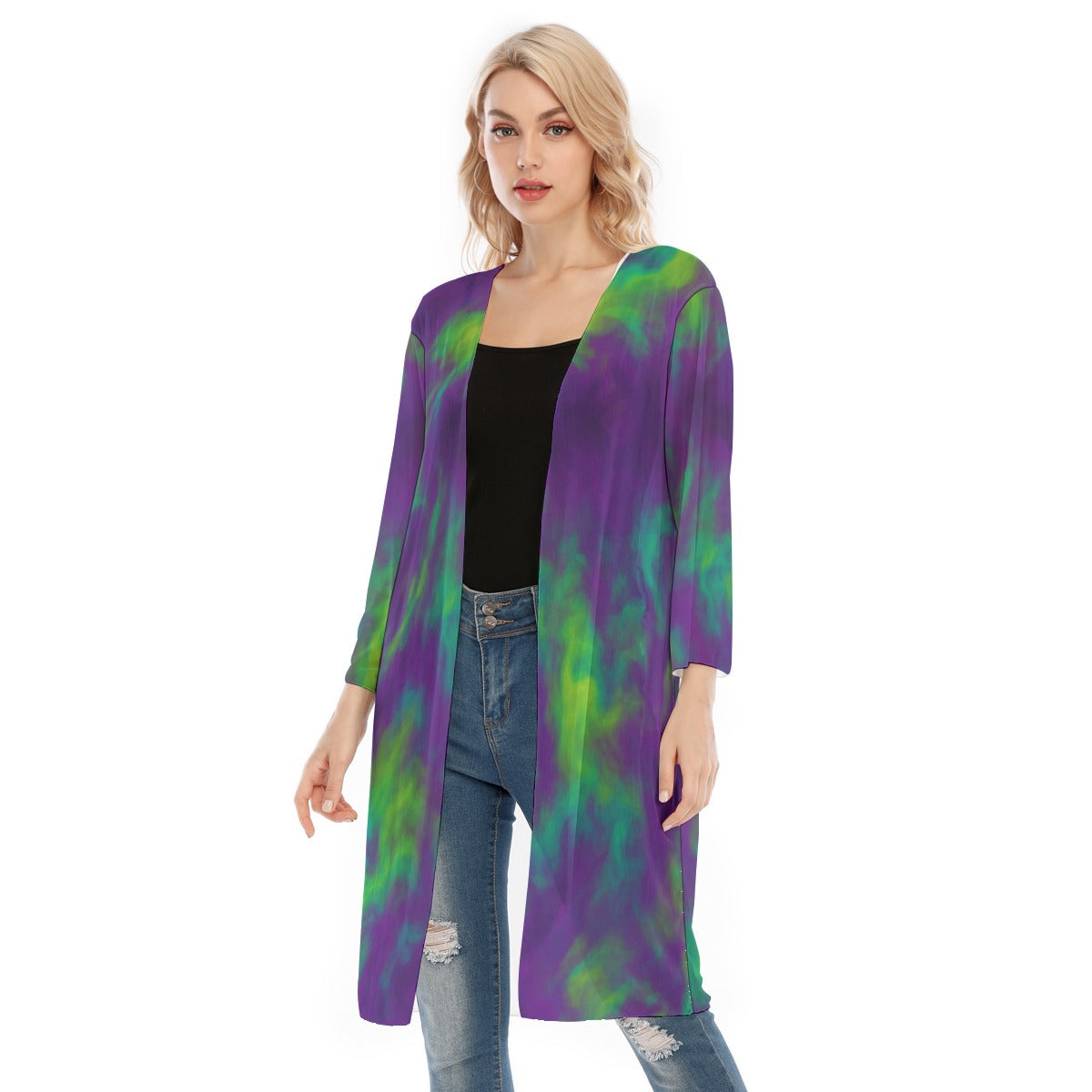 Women's V-neck Mesh Cardigan