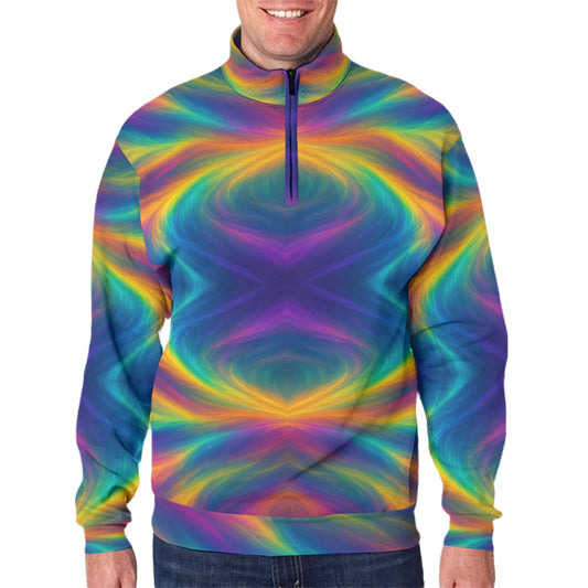 Men's Hidden Half-Zip Placket Hoodie