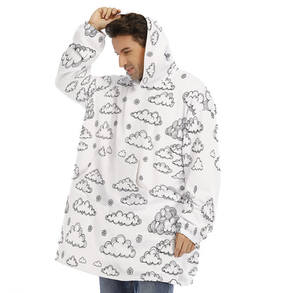 Unisex Sherpa Fleece Hoodie Blanket