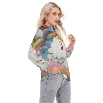 Women's Long Sleeve Blouse With Button Closure