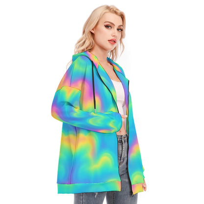 Women's Long Hoodie With Zipper Closure