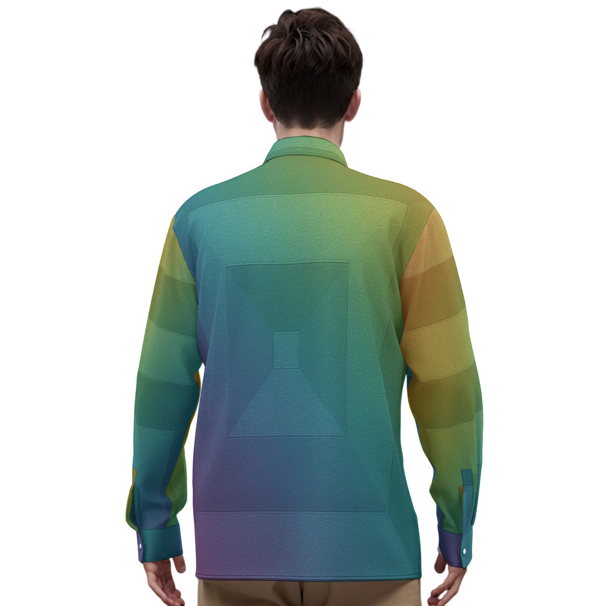 Men's Imitation Silk Long-Sleeved Shirt