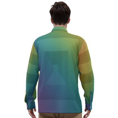 Men's Imitation Silk Long-Sleeved Shirt