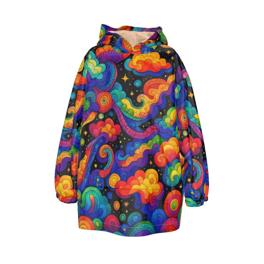 Unisex Kid's Sherpa Fleece Hoodie Blanket