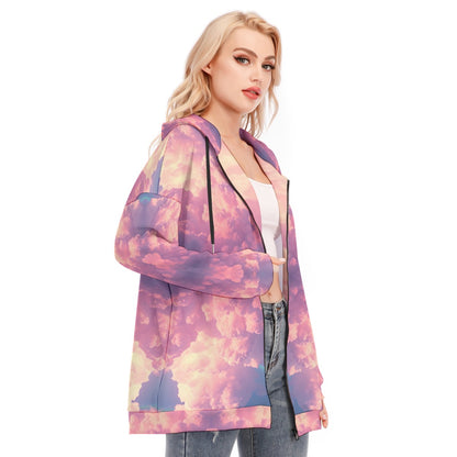 Women's Long Hoodie With Zipper Closure
