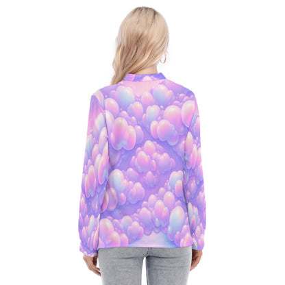 Women's Long Sleeve Blouse With Button Closure