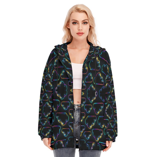 Women's Long Hoodie With Zipper Closure