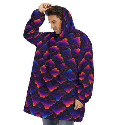 Unisex Sherpa Fleece Hoodie Blanket