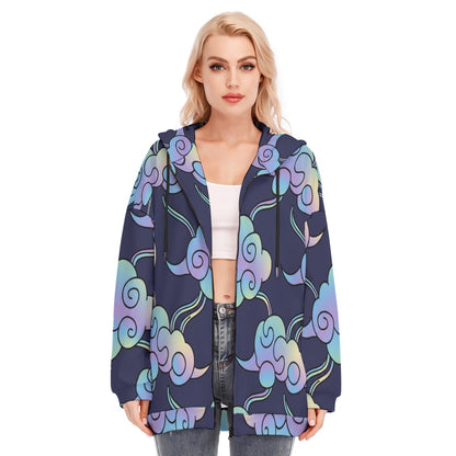 Women's Long Hoodie With Zipper Closure