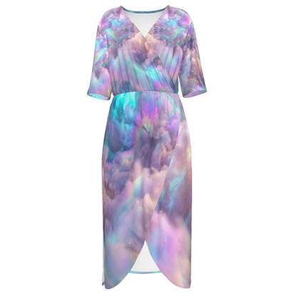 Women's Short Sleeve V-neck Dress