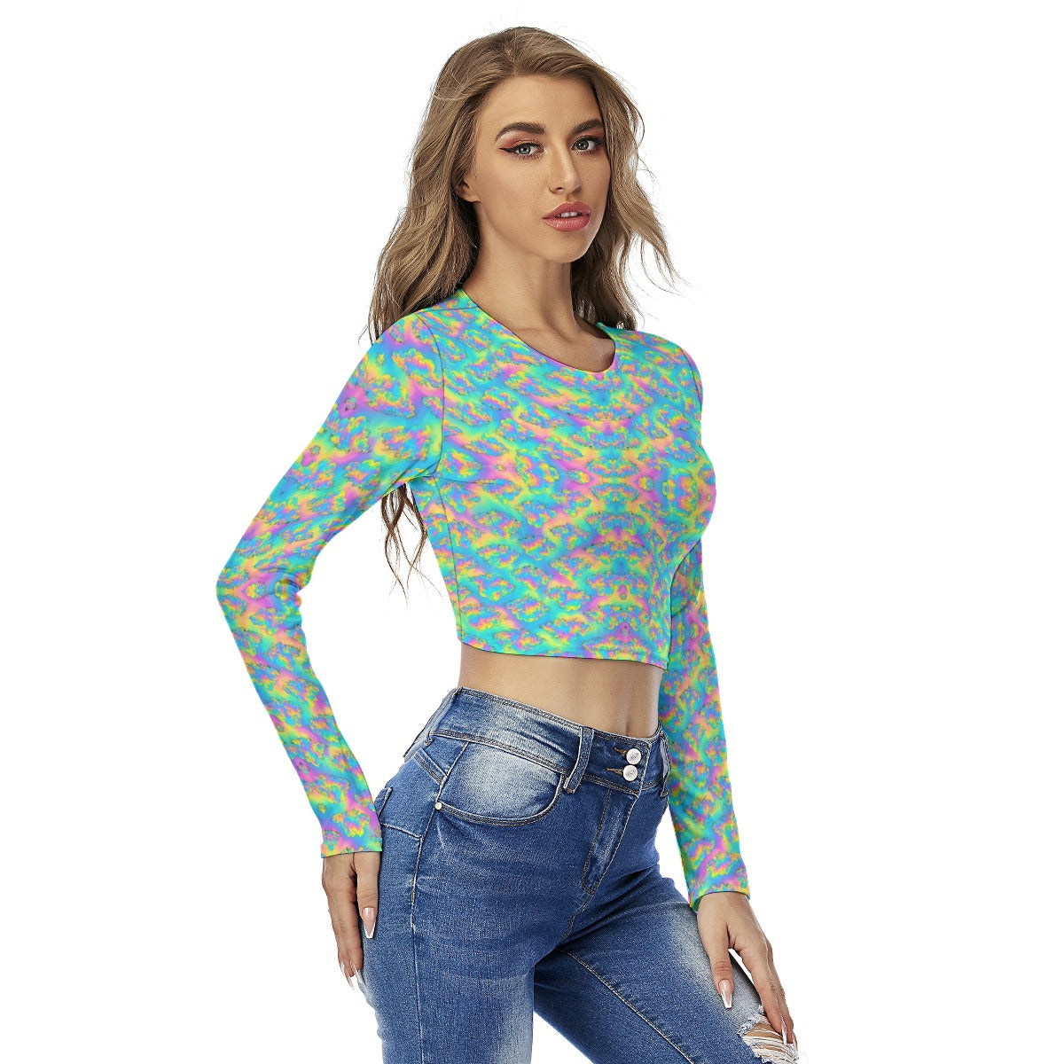 Women's Round Neck Crop Top T-Shirt