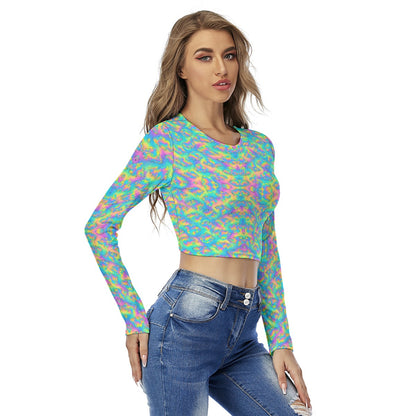 Women's Round Neck Crop Top T-Shirt