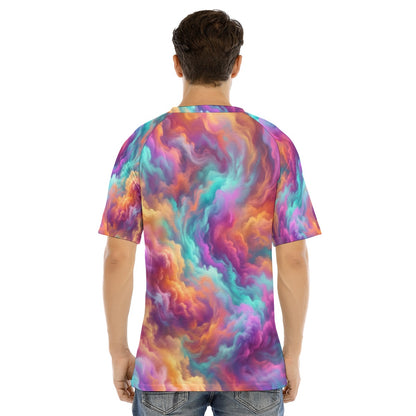 Men's Raglan Sleeve T-shirt With Button Closure