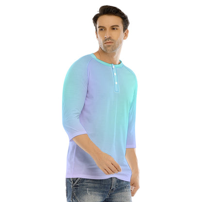 Men's Bracelet Sleeve T-shirt With Button Closure - view 2