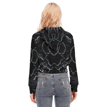 Women's Crop Top Hoodie With Zipper Closure