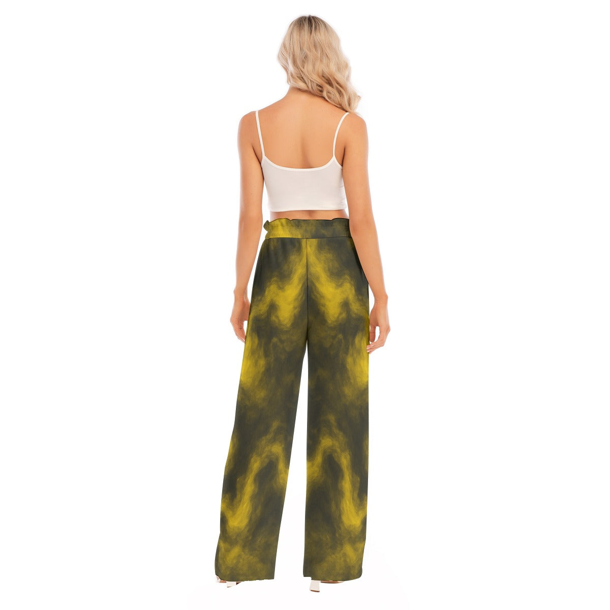 Women's Waist Fungus Edge Wide-leg Pants