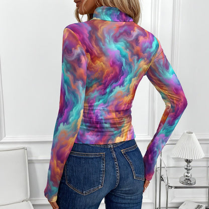 Women's Women's High-Neck Top With Long Sleeve