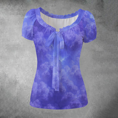 Women's Puff Sleeve Pleated Shirt