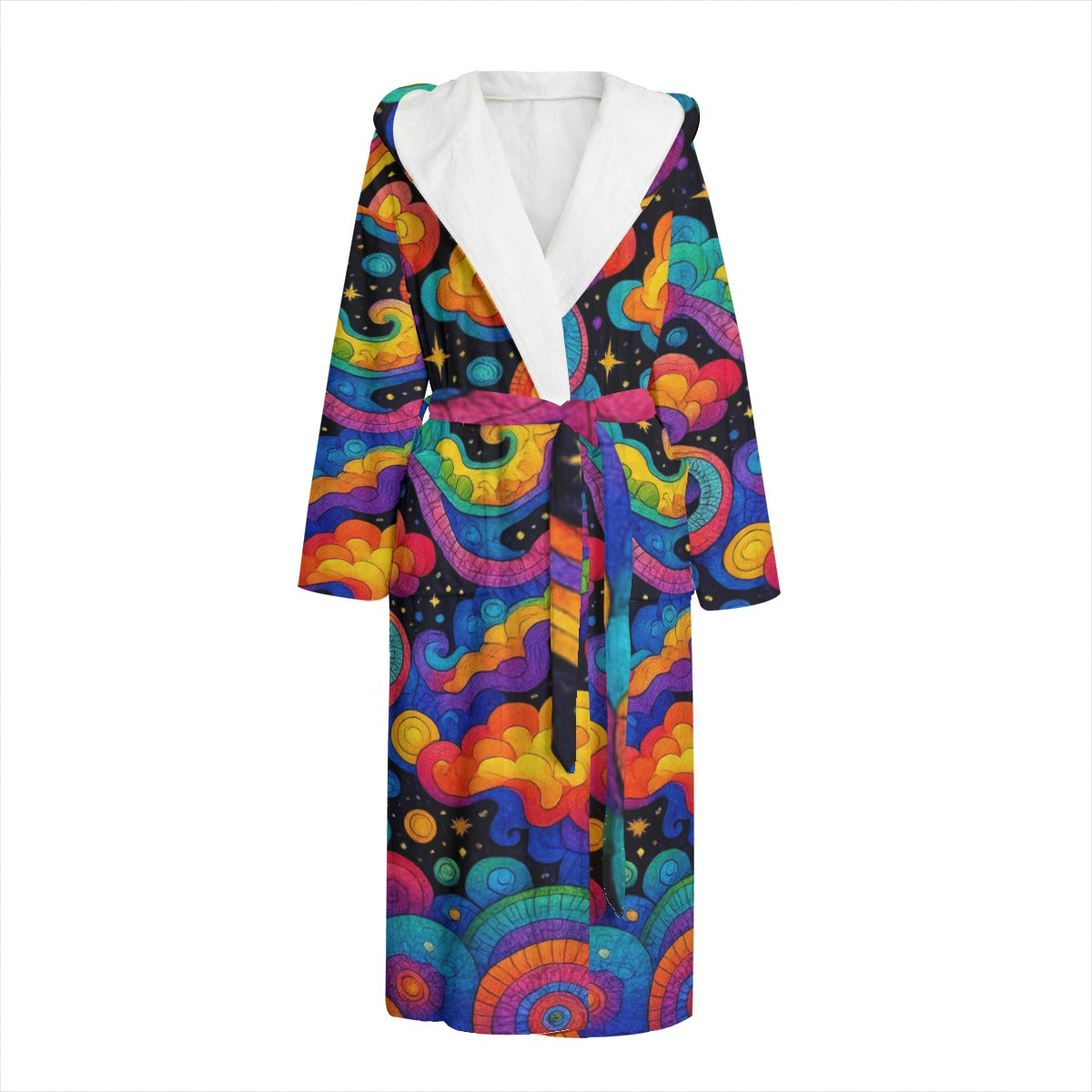 Unisex Flannel Hooded bathrobe