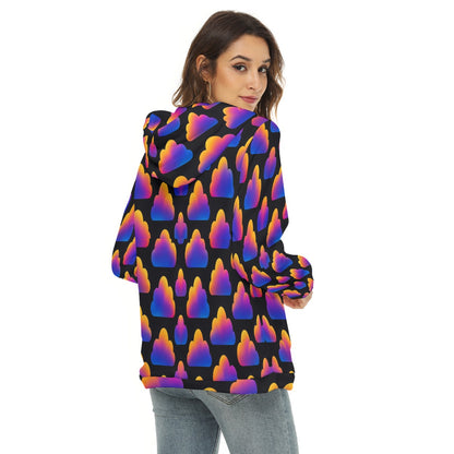Women's Borg Fleece Hoodie With Half Zip